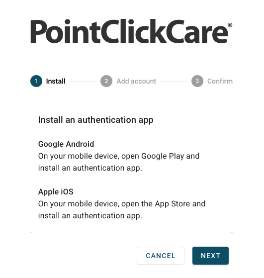 PointClickCare MFA Setup 2