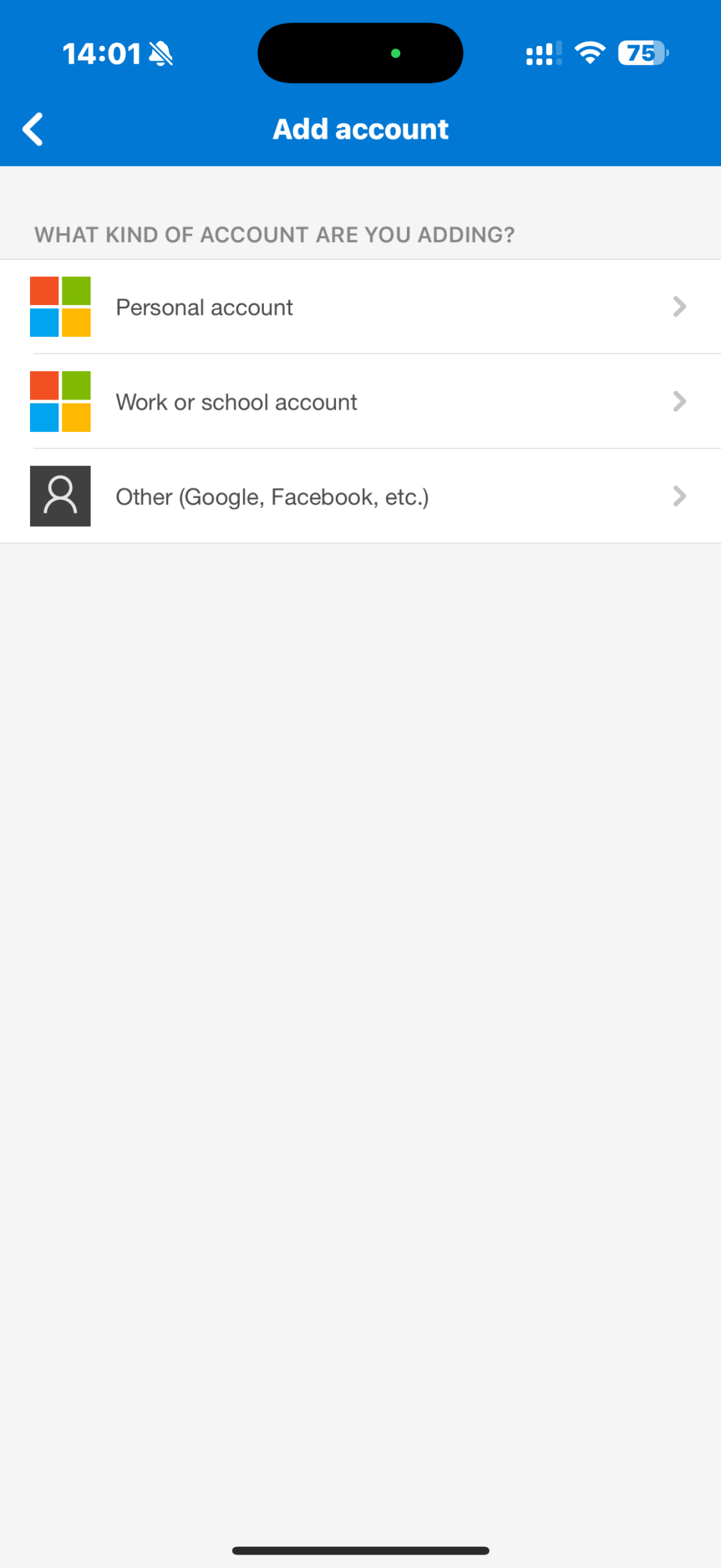 Microsoft Authenticator Add Account